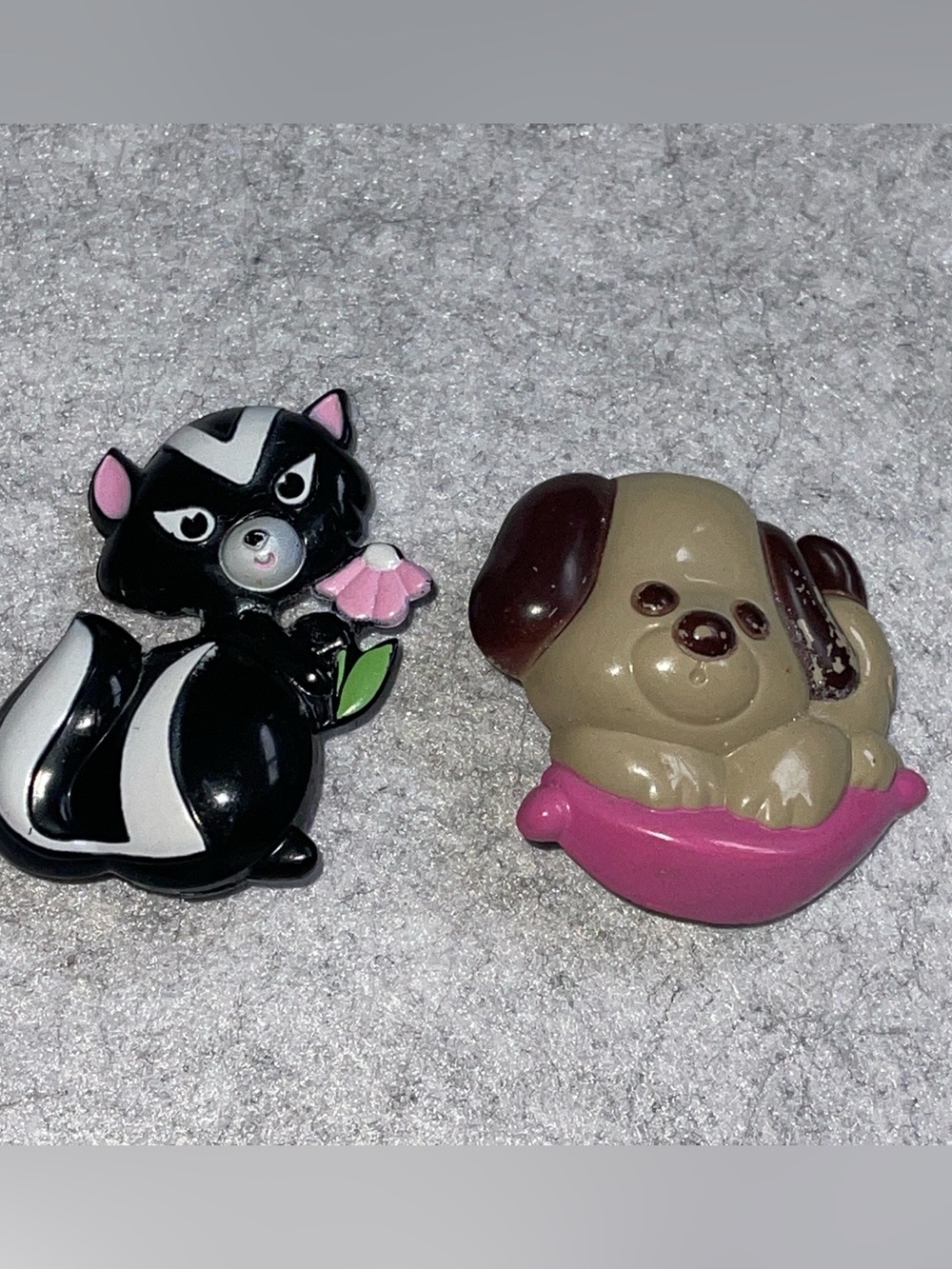 Avon Black Cat Solid Perfume Compact with Pink Flower